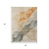 HomeRoots 5' X 8' Orange And Gray Abstract Washable Indoor Outdoor Area Rug - 3 of 3