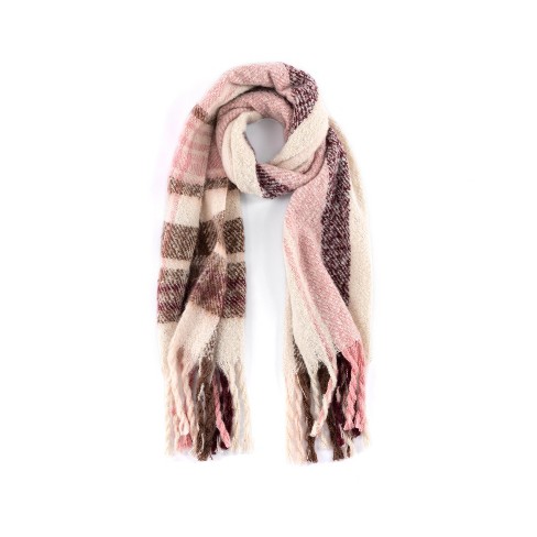 Falling For Us Pastel Plaid Scarf – Pink Lily