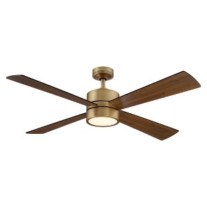 Parrot Uncle 52" Modern Natural Brass LED Ceiling Fans With Lights and Remote - 1 of 4