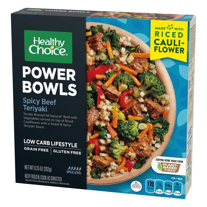 Healthy Choice Power Bowls Gluten Free Frozen Spicy Beef Teriyaki with Cauliflower Rice - 9.25oz, 4 of 5