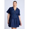 ELOQUII Women's Plus Size Lace Up Denim Mini Dress - 4 of 4