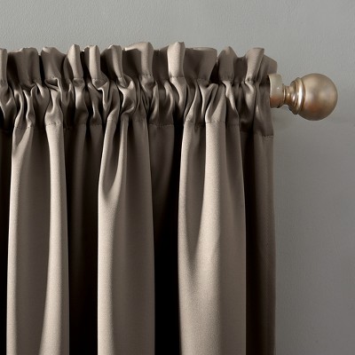 Taupe Blackout Rod Pocket Polyester Curtain Panel 52" x 63"