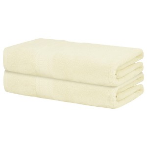 Unique Bargains Cotton Highly Absorbent Lightweight Quick Dry Bath Towels 2 Packs - 1 of 4