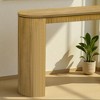 Mshliw Curved Console Table with Vertical Stripe Design, 59.2" Modern Entryway Table in Pine, Accent Sofa Table for Living Room, Study, Hallway - 2 of 4