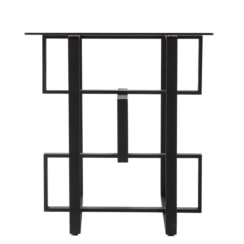 Kirrers Glass Top Accent Table Black/Gray - Aiden Lane, 6 of 8