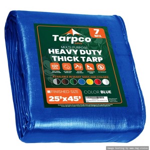 Tarpco Safety Heavy Duty 7 Mil Tarp Cover, UV Resistant, Rip Proof for Roof, Camping, Patio, Pool, Boat - 1 of 4