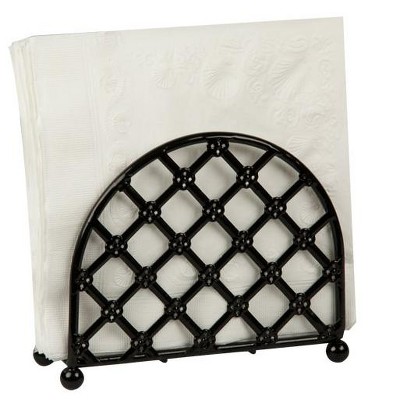 Home Basics Lattice Collection Free-Standing Napkin Holder, Black