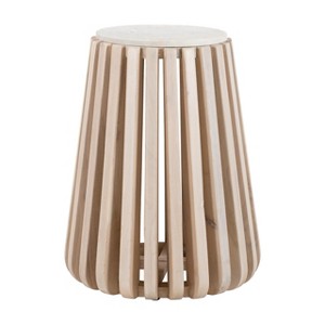 Zuo Cyprus Side Table White  and  Natural - 1 of 4
