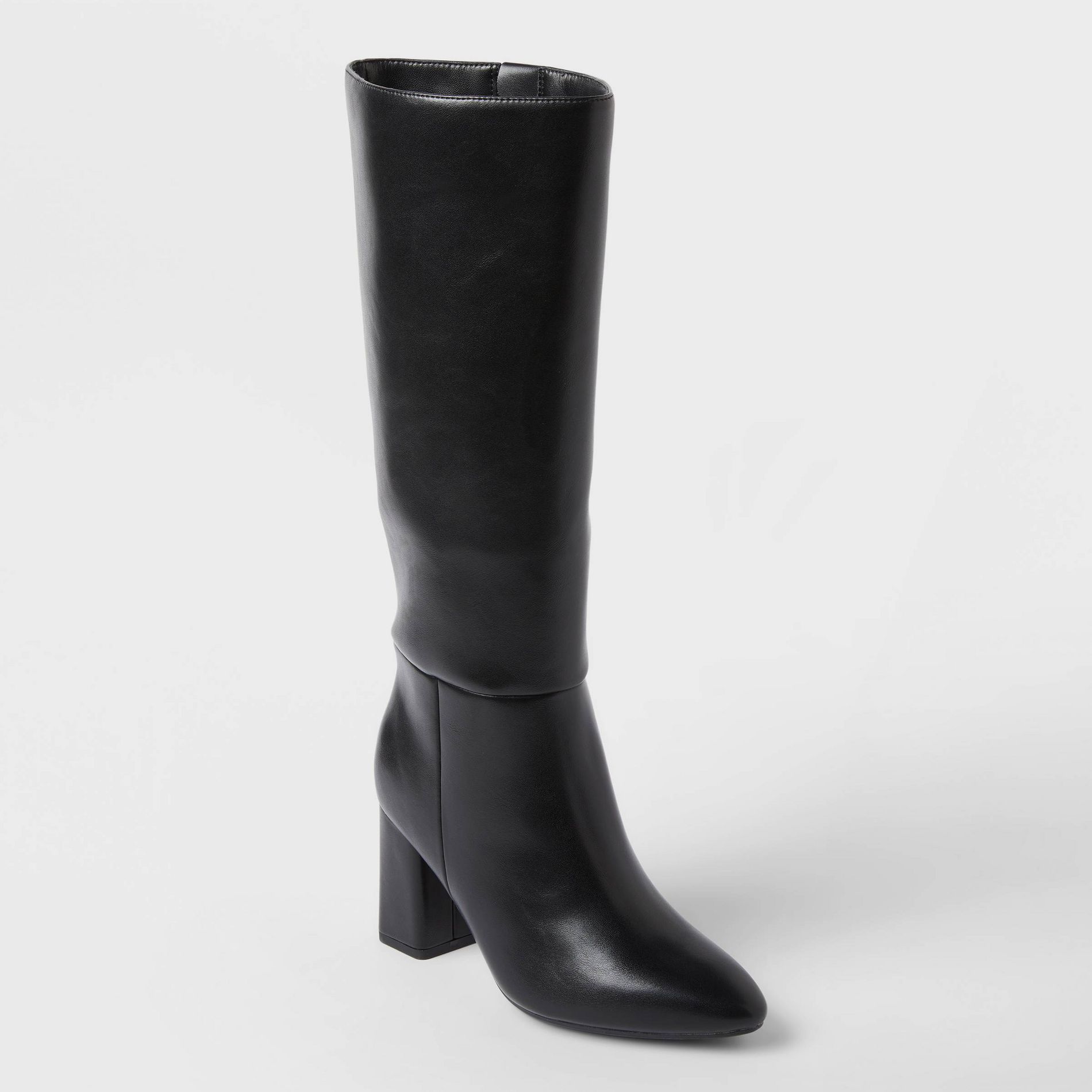 Women’s Evangeline Under Knee Heeled Boots with Memory Foam Insole – A New Day™ Black