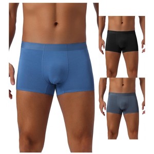 INSPIRE CHIC Men's 3 Pack Elastic Waist Solid Color Basic Boxer Briefs - 1 of 4