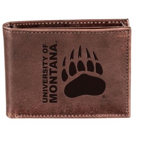 Evergreen NCAA Montana Grizzlies Brown Leather Bifold Wallet Officially Licensed with Gift Box - 1 of 1