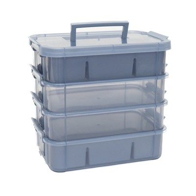Everything Mary Blue Four Tray Plastic Organizer