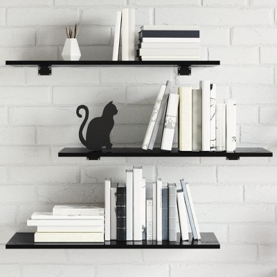 vidaXL Bookshelf Boards 8 pcs High Gloss Black 31.5 in.x11.8 in.x0.6 in. Engineered Wood