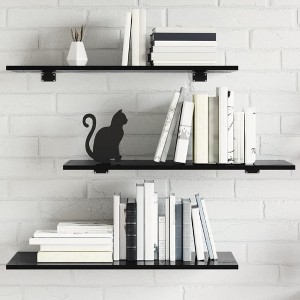vidaXL Bookshelf Boards 8 pcs High Gloss Black 31.5 in.x11.8 in.x0.6 in. Engineered Wood - 1 of 4