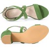 Allegra K Women's Open Toe Crisscross Buckle Ankle Strap Block Heel Sandals - 4 of 4