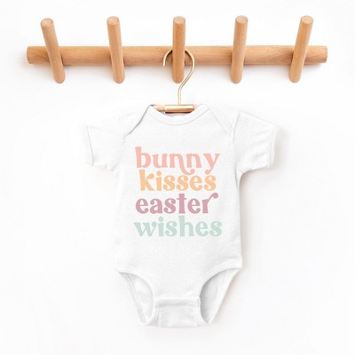 The Juniper Shop Bunny Kisses Easter Wishes Baby Bodysuit