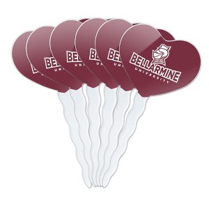 Bellarmine University Primary Logo Heart Love Cupcake Picks Toppers Decoration Set of 6 - 1 of 4