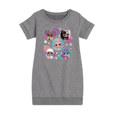 - LOL Surprise! - Winter Dolls Graphic Short Sleeve Fleece Dress