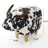 FONTOI Cow-Shaped Ottoman, Modern Upholstered Ottoman, Accent Stool for Living Room Bedroom Porch Garden Balcony, Black&White, 25.25"*16.75"*14" - 3 of 4