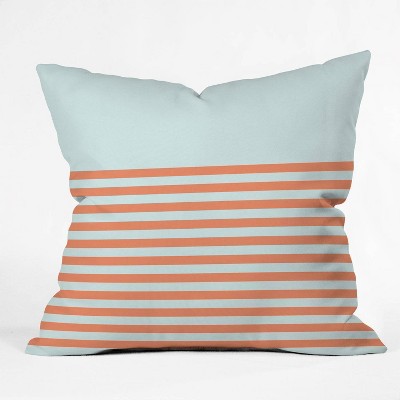 16"x16" June Journal Beach Striped Throw Pillow Orange - Deny Designs