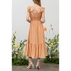 August Sky Women's Ruched Layered Ruffle Sleeve Midi Dress - 2 of 4