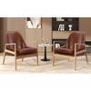 Akoasm Modern PU Leather Solid Wood Frame Soft Accent Barrel Sofa & Armchair With High Back For Living Room, Office & Bedroom Set of 2 - 3 of 4