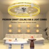 Aoibox 20'' Low Profile Flush Mount Ceiling Fan with Light & Remote, 6 Speeds, 3 Color Temp LED, Dimmable for Bedroom Living Room, White - 2 of 4