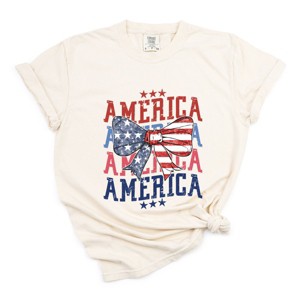 Simply Sage Market America Coquette Bow Garment Dyed Tee - 1 of 4