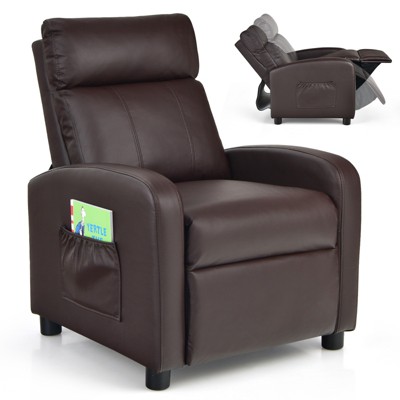 Infans Kids Recliner Chair Adjustable Leather Sofa Armchair w/ Footrest Side Pocket