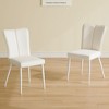 SEVOBAL Dining Chairs 2 Piece of Modern Minimalist PU Curved Back and Seat Cushion for Dining Room, Bedroom, Living room, White, 17.7"*17.3"*35" - 2 of 4