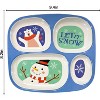 4E's Novelty Christmas Dinnerware Set: 4 BPA-free melamine plates for kids, festive and sectional, dishwasher safe. Perfect for holiday meals! - 4 of 4
