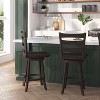 Merrick Lane Commercial Grade Classic Wooden Ladderback Swivel Stool with Solid Wood Seat and Footrest - image 4 of 4