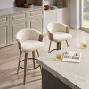 Art Leon Mid-Century Modern Fabric Swivel Barstools, Set of 2 - 3 of 4