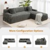 110"W Modular Sectional Sofa Upholstered Couch Cloud Sofa Free-combined Sofa with 2 Pillows, Beige/Light Coffee/Dark Gray/Black-ModernLuxe - 3 of 4