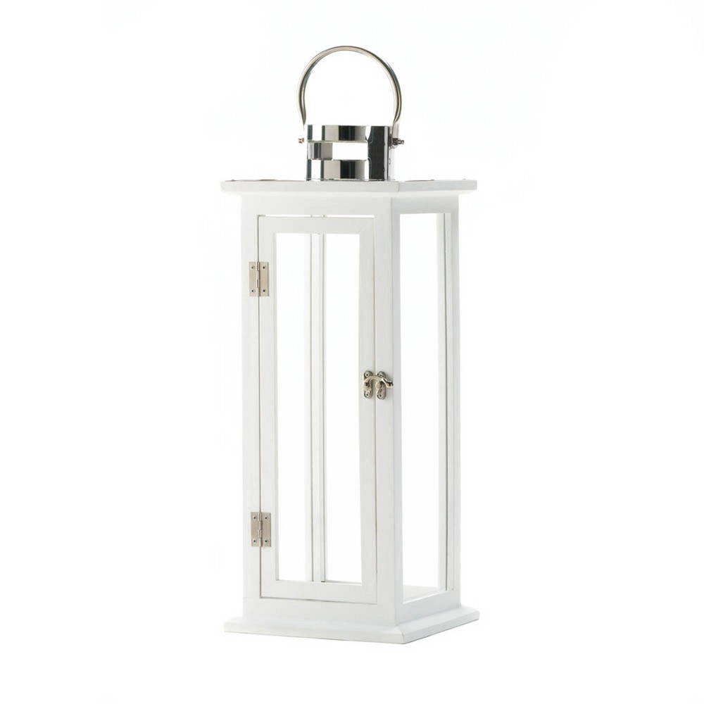 20.375" Iron Highland Outdoor Lantern White - Zingz & Thingz