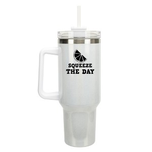 100 North Squeeze The Day Citrus Slice 40 oz. Stainless Steel, Large Water Bottle Coffee Mug, Spill & Leak Resistant, Thermal Travel Tumbler with - 1 of 1