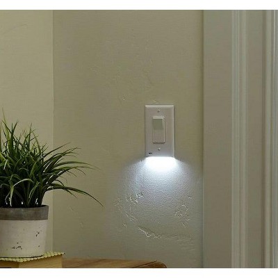 Ivory Smart Rocker Switch Plate with LED Night Light