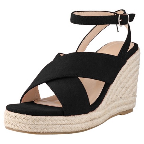 Perphy Women s Platform Slingback Cross Straps Espadrilles Wedge