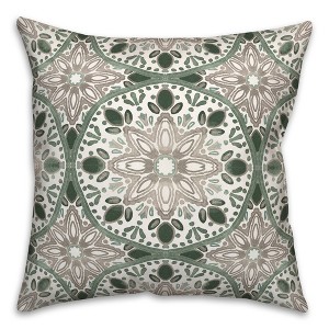 Creative Products Faded Gray Green Medallions 18x18 Indoor / Outdoor Pillow - 1 of 4