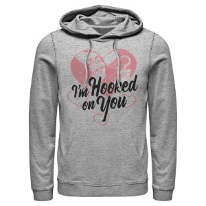 Men's Peter Pan Valentine's Day Captain Hook I'm Hooked on You Pull Over Hoodie - 1 of 4
