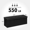 Aoibox Black Storage Ottoman Bench with Foot Rest, Large Folding Velvet Toy Shoes Chest for Bedroom, Living Room - 3 of 4