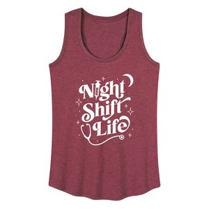 Women's - Instant Message - Night Shift Life Graphic Racerback Tank - 1 of 4