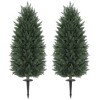 HOMCOM 43.3 Inch Artificial Cypress Topiary Tree, Set of 2 Indoor Outdoor UV Resistant Faux Plants with Ground Stake for Garden, Porch, Balcony - 4 of 4