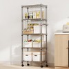 Orieon 5-Tier Heavy Duty Storage Shelves, 1100LB Steel Wire Rack with Wheels, Adjustable Shelving for Pantry, Kitchen, Garage. - 2 of 4