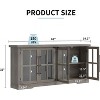 AMERLIFE Farmhouse 63" Buffet Sideboard Cabinet with Glass Door - 2 of 4