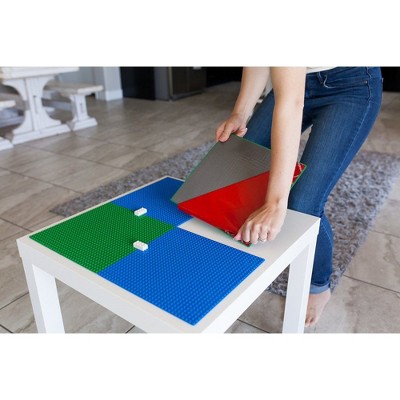 Creative QT Bauklötze Grundplatten – 4 Stück, 25,4 X 25,4 Cm, Selbstklebend, Kompatibel Mit LEGO & Co.