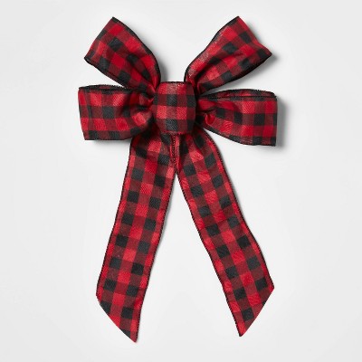 Buffalo Bow Tree Topper Red/Black  - Wondershop™