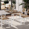 Dining Table Set for 4, 5 Piece Metal Frame Kitchen Table and Chair Set with Chamfer Design, Space-Saving Dining Room Furniture - 4 of 4