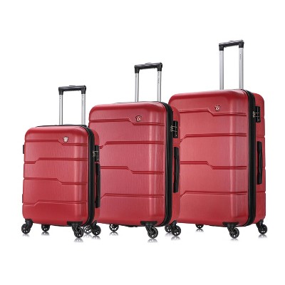DUKAP Rodez Lightweight 3pc Hardside Checked Luggage Set - Red