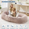 Human Dog Bed for Adult, 64.9" x 41.3" Large Giant Shared Bed for People Pets,Washable Faux Fur Removable,Bean Bag with Handle Side Pocket - 3 of 4